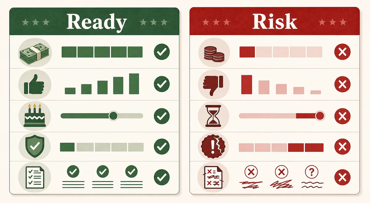 Comparación editorial entre preparación y riesgo en una campaña presidencial de BitLife